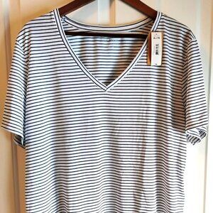 Joe Fresh Vneck Striped Tshirt